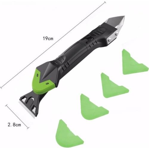 5-In-1 Silicone Sealant Smooth Scraper Mortar Plastic Hand Tool Set 3R-17R Grout Kit Tools Floor Mould Removal Hand Tools Set