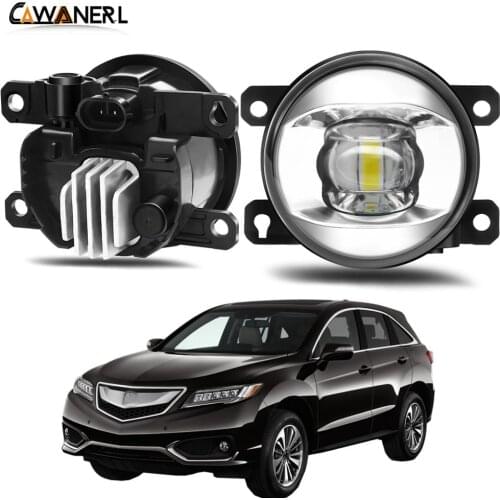 Fog Light Assembly 30W Car Driver + Passenger Side LED Lens Fog Lamp Daytime Running Light 8000LM 12V For Acura RDX 2010-2015