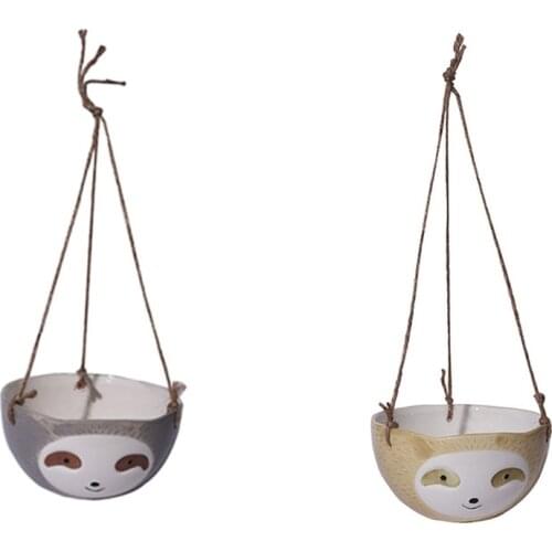 Creative Succulent Flower Pot Hanging Nordic Ceramic Large Caliber Meaty Raw Stone Flower Pot