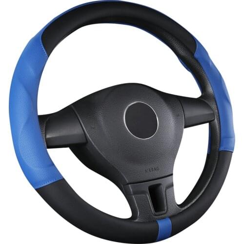Universal Car PU Leather Steering-Wheel Covers Anti-slip Skidproof Durable 38CM/15" Dynamic Fibre Handmade Steering Wheel Cover