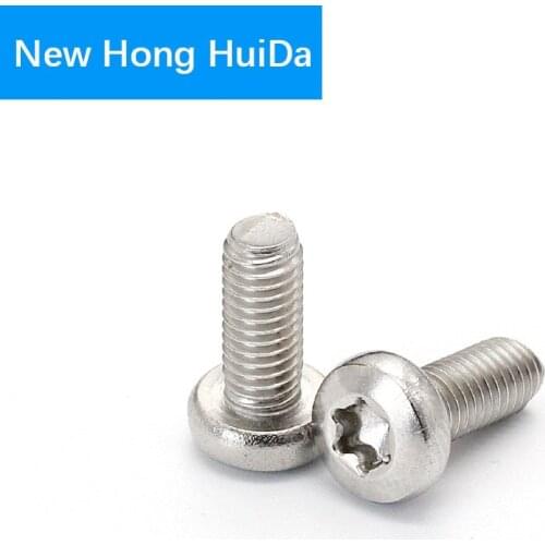 M2 M2.5 M3 M4 M5 M6 304 Stainless Steel Pan Head Machine Security Metric Thread Plum Anti-theft Bolt Torx Safety Six Lobe Screw