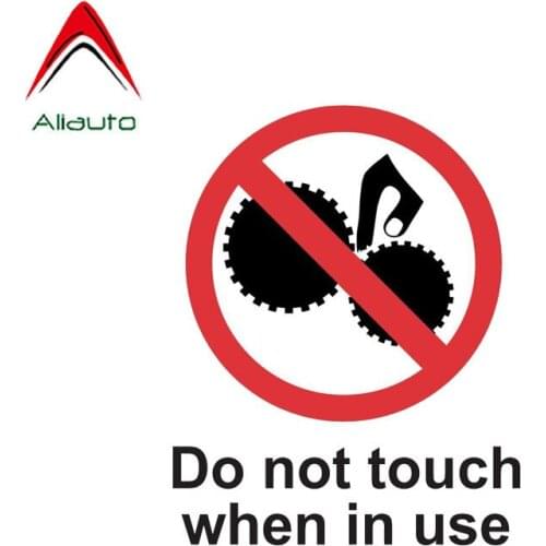 Aliauto Funny Car Sticker Warning Do Not Touch When In Use Decal Accessories PVC for Mercedes Honda Toyota Volkswagen,15cm*12cm