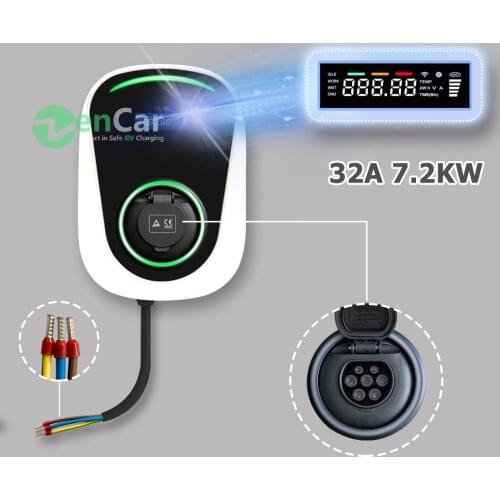 32A 1 Phase EV Charger Wallmount Electric Vehicle Charging Station EVSE Wallbox with Type 2 Socket IEC 62196-2 for Mercedes-Benz