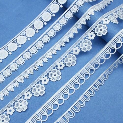 10 Yards White Lace Milk Silk Water Soluble Embroidery Lace Ribbon Trim Fabric for Sewing Apparel Accessories Handmade DIY Craft