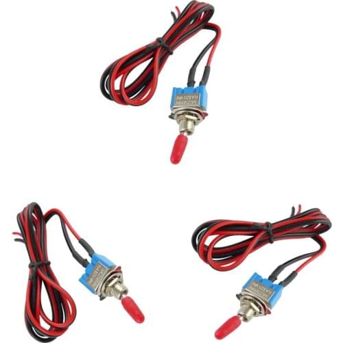 3x Security Alarm Pre-Wired On/Off Mini Toggle Switch 24" For Car Vehicle