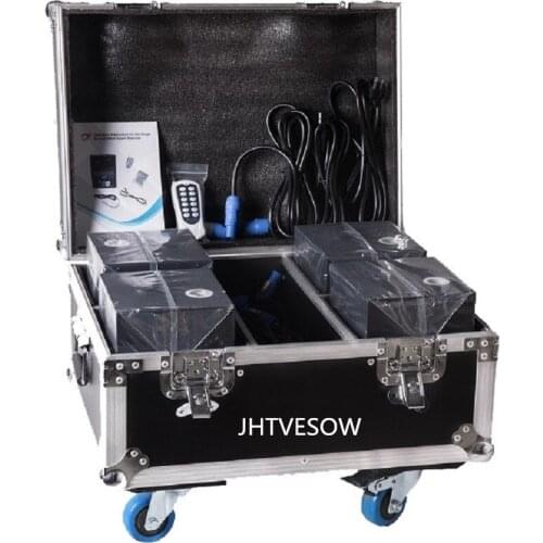 4pcs+flycase+10 powders 600w dj wedding spark effect machine remote&dmx512 disco fireworks fountain cold spark machine