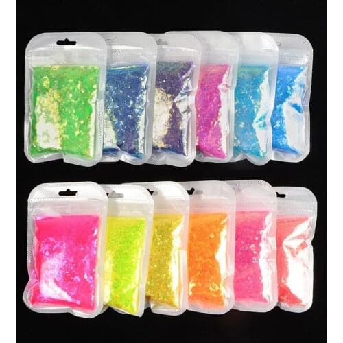 40g/Bag 3D Sparkly Nail Art Flakes Shinning Colorful Confetti Holographic Nail Glitter Sequins Powders For Acrylic Nails Charms