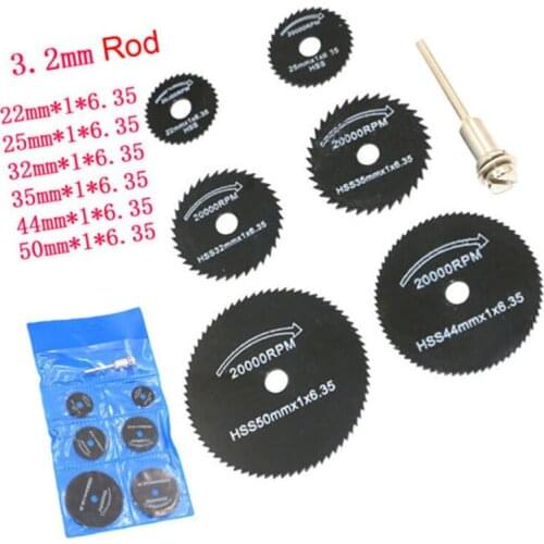 7 Pcs/ Set 3.2mm HSS Circular Saw Blade Cutting Disc Cut-Off Wheel For Rotary Tools Sets JA55