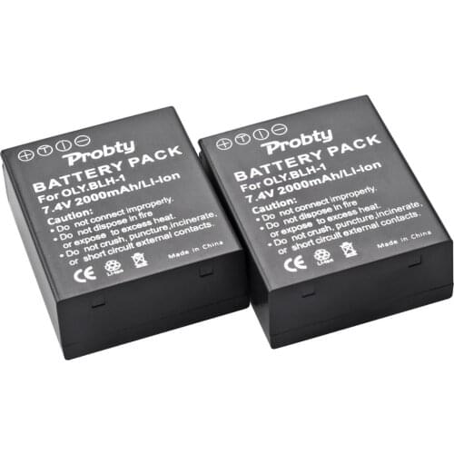 2PCS 2000mAh BLH-1 BLH1 Battery for Olympus BLH-1 and Olympus EM1 MARK II Camera