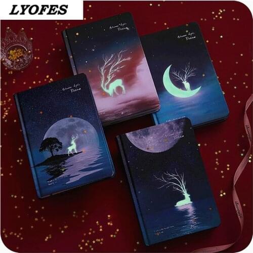 Sketchbook Diary Notebook Drawing Books Daily Notepad Cat Deer Illustrations 128 Sheets Paper Book Office School Supplies Gifts