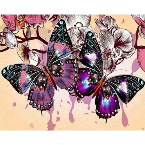 5D DIY Diamond Painting Animal Butterfly Mosaic Cross Stitch Full Round Drill Diamond Embroidery Sticker Decor Paintings Crafts