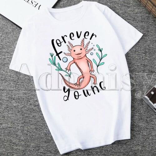 Axolotl Women Cartoon Mom Summer Print Lady T-shirts Top T Shirt Ladies Womens Graphic Female Tee T-Shirt