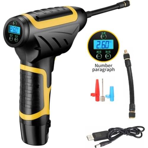 120W Wireless Car Air Pump Handheld USB Air Compressor Pneumatic Tire Inflator With Digital Display With LED Car Pressure Gauge