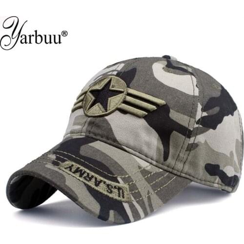 [YARBUU] New Brand Fashion Army Camo Baseball Cap Men Women Tactical Sun Hat Letter Adjustable Camouflage Casual Snapback Cap