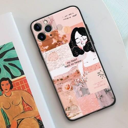 Girl aesthetic design art For IPhone Se 6 6s 7 8 Plus X XR XS 11 12 Mini Pro Max Glass TPU Soft Silicone Phone Case Cover Shell