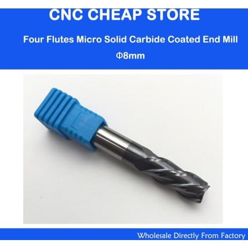 2PCS 8MM SHK 8*60*8D HRC55 4 Flutes tungsten solid carbide end mill CNC milling Cutter machine