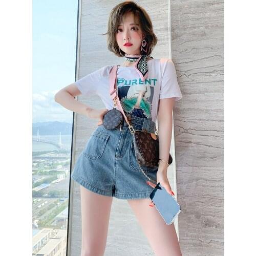 Top Quality Iron drill letter printing Nail Drill crew neck short sleeve T T-shirt with silk scarf