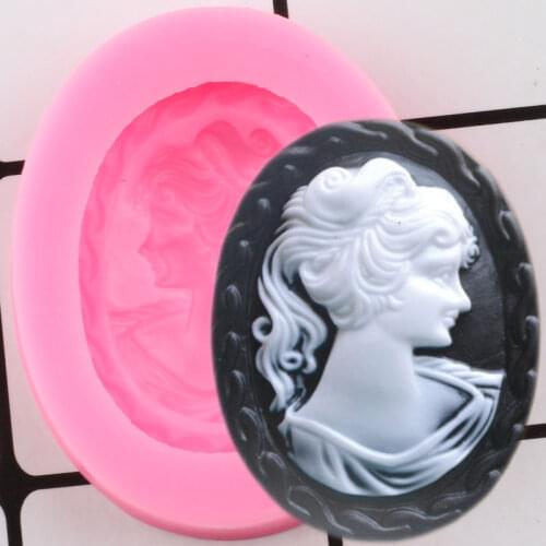 Greek Woman Cameo Silicone Mold Lady Avatar Chocolate Fondant Molds DIY Cake Decorating Tools Candy Soap Wax Clay Resin Mould