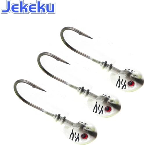 JEKEKU Hot Selling 3pcs Exposed Jig Lead Head Fishing Hook Lure 7g 10g 14g 21g Multicolor Matel Fishing Bait Fishing Tackle