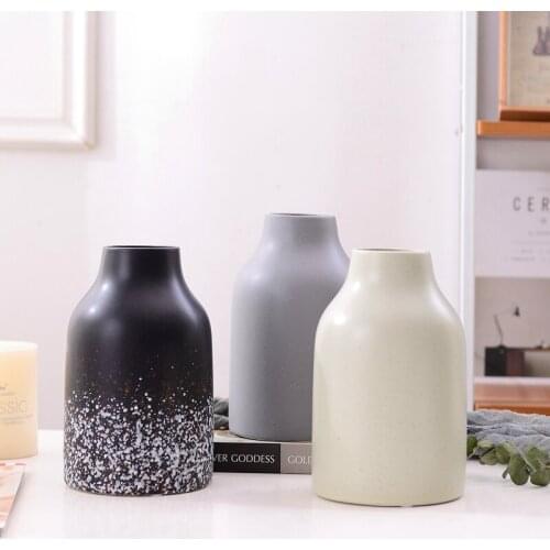 1pc Snowflake Cearamic Vase Flower Vase Grey Porcelain Planting Container Home Decorative Wedding Gift