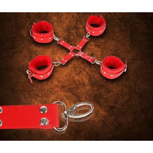 Leather Cross Handcuff Ankle-cuffs Restraint Bondage Fetish Cosplay cop bdsm Wrist sex toy for couple sex life women