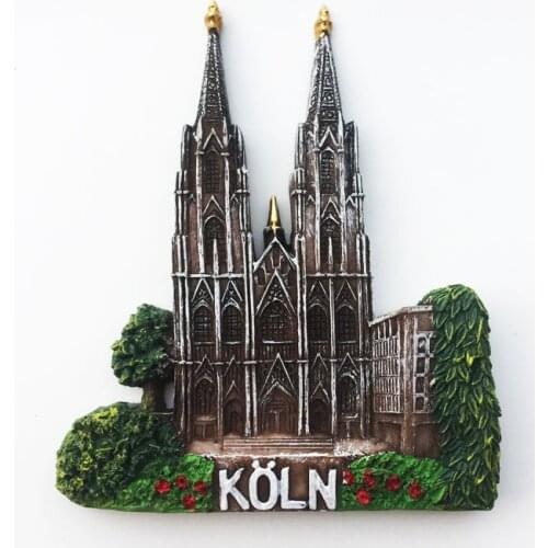 Germany Creative Tourism Memorial Resin Painted Decorative Crafts Three-dimensional Cologne Cathedral Magnetic Fridge Magnet