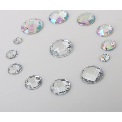 8/10/12/14/16/18/20mm High Quality Sewing Flat Back Round White Acrylic Rhinestones For DIY Craft Scrapbook Decoration