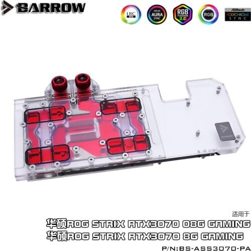 Barrow GPU Water Block for ASUS ROG STRIX RTX3070 O8G GAMING graphics card, 5V 3pin light effect, BS-ASS3070-PA
