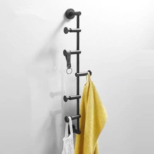 60cm Brass Cloth Hanger North European Wall Hook Bedroom Storage Towel Hanger Black Shelf for bedroom Washroom