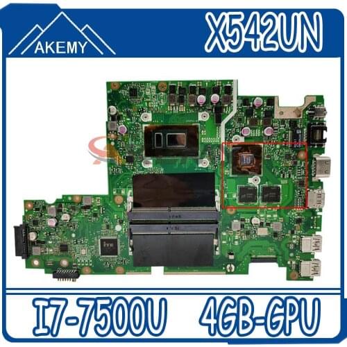 AKEMY Mainboard For ASUS X542UR X542UN X542UQ X542UNR X542UQR X542U Laptop Motherboard Mainboard W/ I7-7500U 4GB-GPU