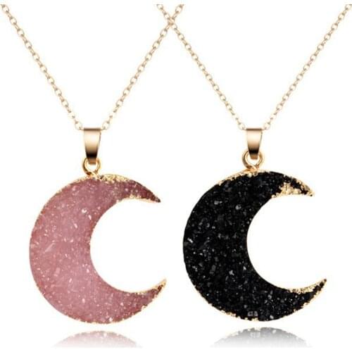 Fashion Women Resin Crescent Moon Pendant Clavicle Chain Necklace Jewelry Gift joyas moda 2020 бижутерия кулоны женские