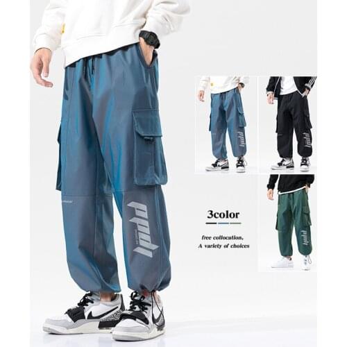 Hip Hop Hip Hop Reflective Men Harem Pants 2020 Streetwear Mens Joggers Pants Gradient Man Trousers Pants