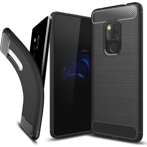 Kolpler soft case for huawei mate 20 Pro case Carbon Fiber Texture soft TPU Silicone bumper ON back cover for Mate 20 Capa shell