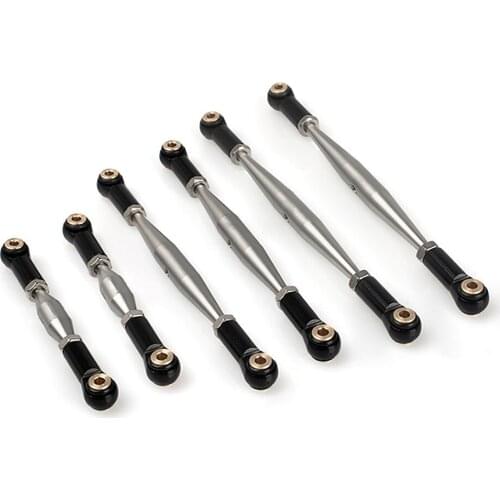 Stainless Steel Link Linkage Pull Bar Rod Set for Axial SCX24 90081 RC Car Accessories
