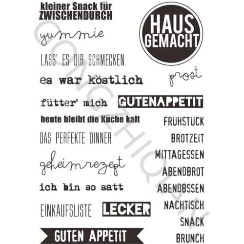 German words Transparent Clear Silicone Stamp/Seal for DIY scrapbooking/photo album Decorative clear stamp sheets A825