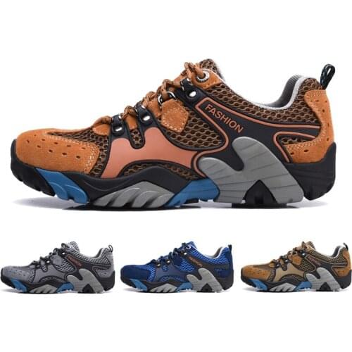 Shoes Non-slip Hiking Four Seasons for Men and Women Breathable Mountain Trekking Shoes Leather Tactical Shoes Tenis Masculino