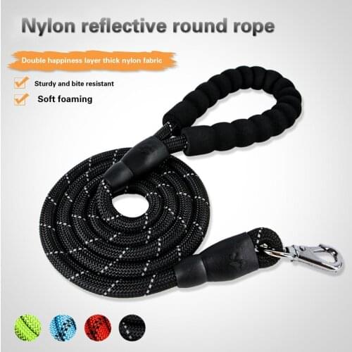 Manufacturers wholesale pet supplies dog nylon round rope reflective chain single traction