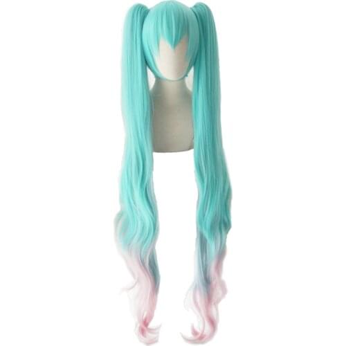 Blue Wig Synthetic Hair 120cm Long Curly Ponytails Heat Resistant Christmas Party Adult Women Cosplay