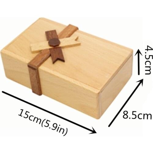 Puzzle Gift Case Box with Secret Compartments Wooden Money Box to Challenge