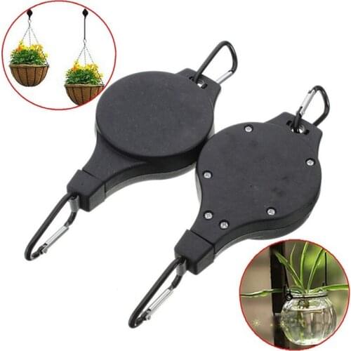 Useful 2pcs/lot Plant Hanger Garden Hook Pulley Flowerpot Hooks Hanging Basket Pull Down Ha