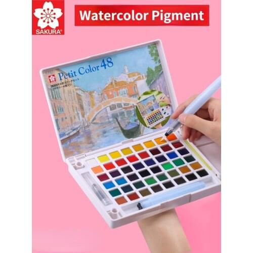 Japanese Sakura Professional Artist Solid Watercolor Pigment Set,Beginners Watercolor Painting Filling Portable Set,Art Supplies