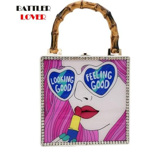Bags for Women 2020 Fashion Women Evening Bag Ladies Acrylic Clutches Box Elegant Shoulder Bag Crossbody Wallet Cartoon Handbag