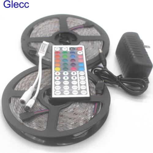 SMD RGB LED Strip Light 5050 2835 10M 5M LED Light rgb Leds tape diode ribbon Flexible Controller DC 12V Adapter set