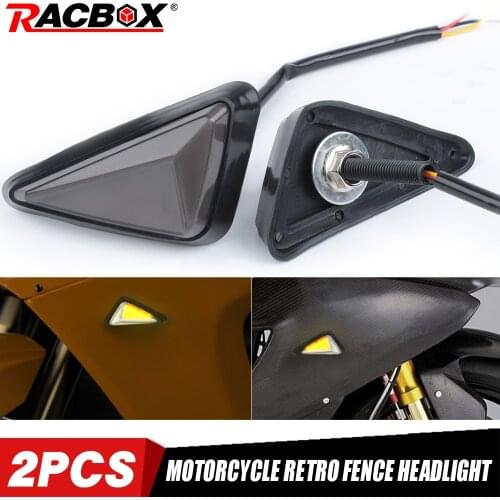 Motorcycle Triangle Flush Mount LED Waterproof Daytime Running Light Turn Signals Motorbike Blinker Flashing Turning Light 12V