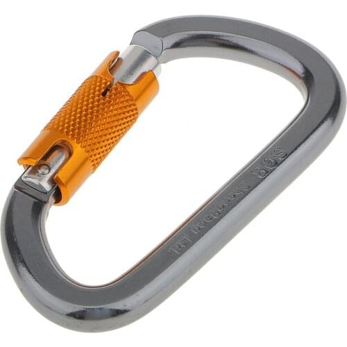 Locking Carabiner Clip -28KN Aluminium Ultra Sturdy & Light, Screwgate Carabiner