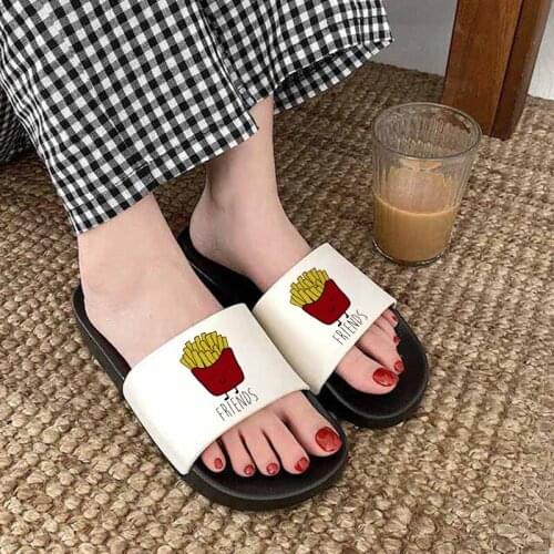2021 women slippers Best Friend Slippers Hamburger and Fries Pizza Harajuku Ulzzang summer fashion flip flops