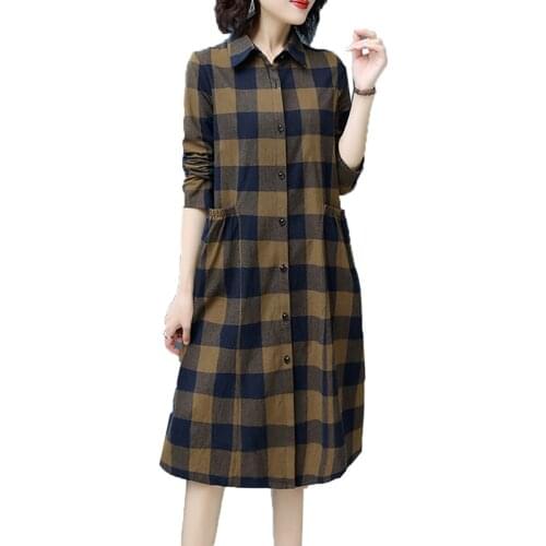 2020 Spring Autumn Thin Trench Coat Womens Coat Mid-length Oversized Single-breasted Casual Plaid Windbreaker Outerwear W274