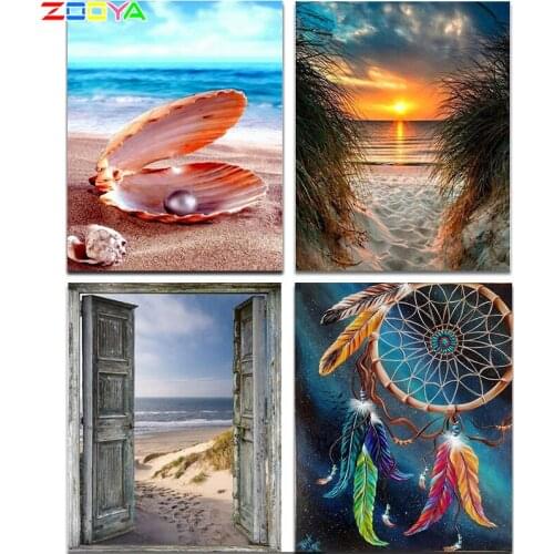 ZOOYA diamond painting new square stones diamond painting rhinestones diamond embroidery sea embroidery cross stitch kit A0057