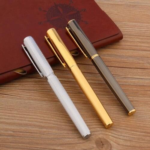 1pc Brand New Metal Golden Silver Gun Grey Wave Pattern Gift Iridium Medium Nib Fountain Pen