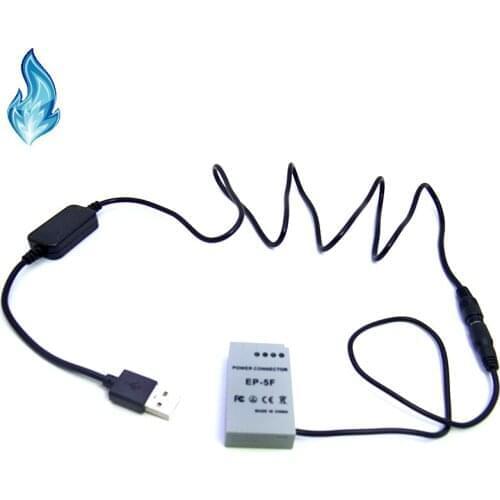 10Sets Free Shipping DC 5V USB Drive Power Cable + EN-EL24 battery DC Coupler EP-5F for Nikon 1 J5 1J5 Digital Cameras